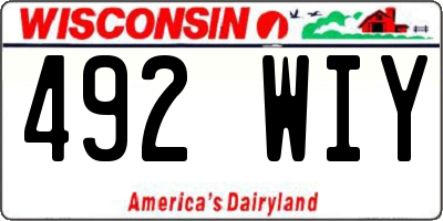 WI license plate 492WIY