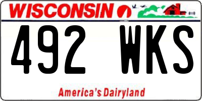 WI license plate 492WKS