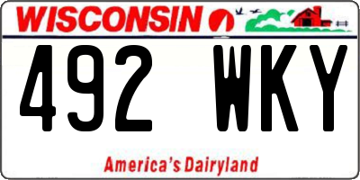 WI license plate 492WKY