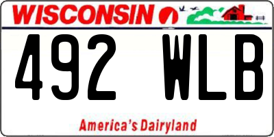 WI license plate 492WLB