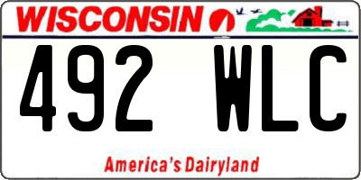 WI license plate 492WLC