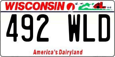 WI license plate 492WLD