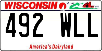 WI license plate 492WLL