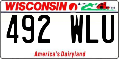 WI license plate 492WLU