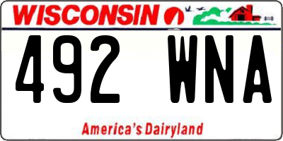 WI license plate 492WNA