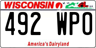 WI license plate 492WPO