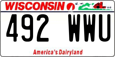 WI license plate 492WWU