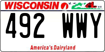 WI license plate 492WWY