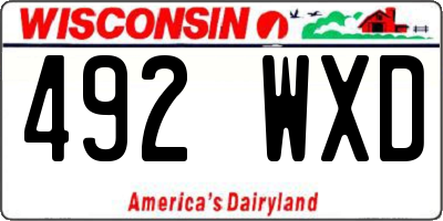 WI license plate 492WXD
