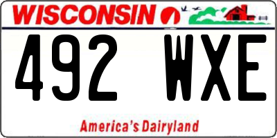 WI license plate 492WXE