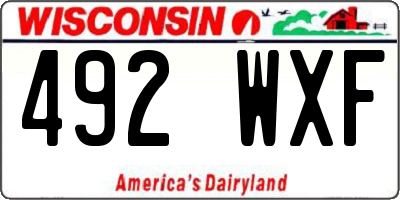 WI license plate 492WXF