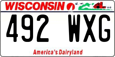 WI license plate 492WXG