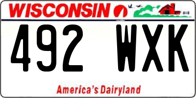 WI license plate 492WXK