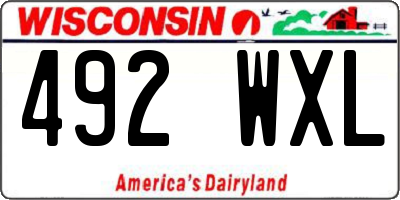 WI license plate 492WXL