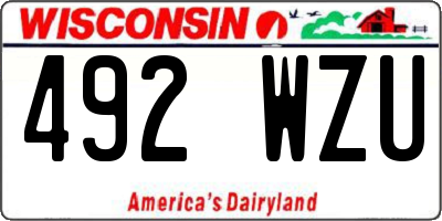 WI license plate 492WZU