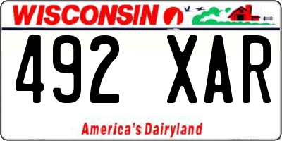 WI license plate 492XAR