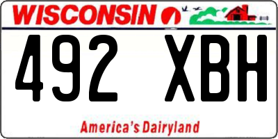WI license plate 492XBH