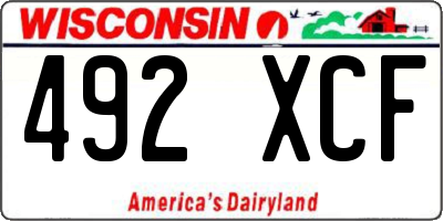 WI license plate 492XCF