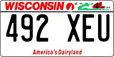 WI license plate 492XEU