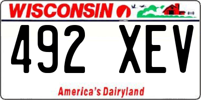 WI license plate 492XEV
