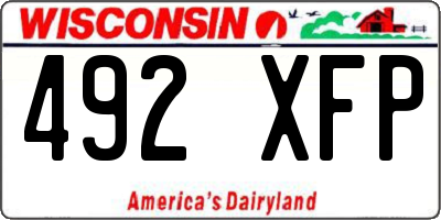 WI license plate 492XFP