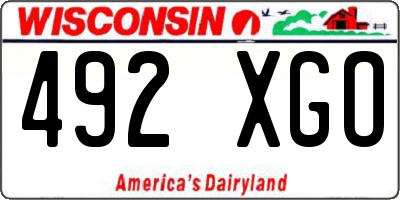 WI license plate 492XGO