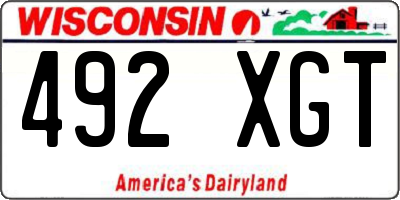 WI license plate 492XGT
