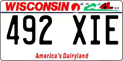 WI license plate 492XIE