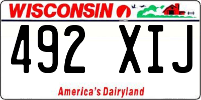 WI license plate 492XIJ