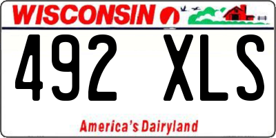 WI license plate 492XLS