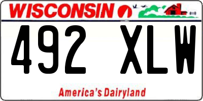 WI license plate 492XLW