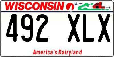 WI license plate 492XLX