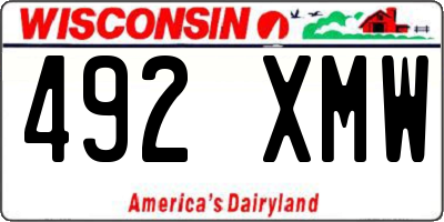 WI license plate 492XMW