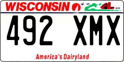 WI license plate 492XMX