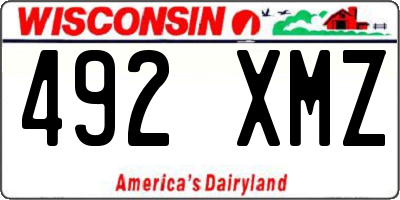 WI license plate 492XMZ