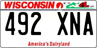 WI license plate 492XNA