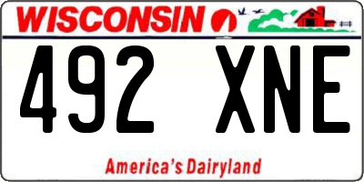 WI license plate 492XNE