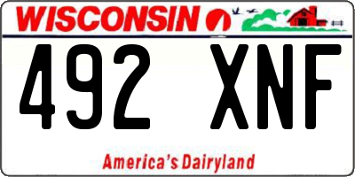 WI license plate 492XNF