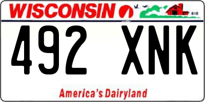 WI license plate 492XNK