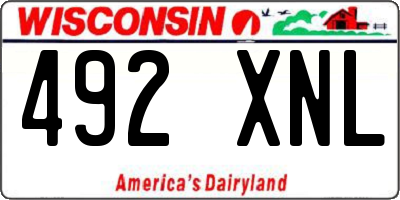 WI license plate 492XNL