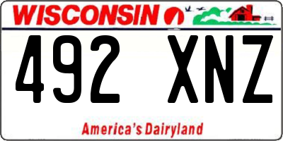 WI license plate 492XNZ