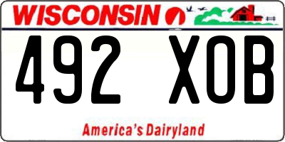 WI license plate 492XOB