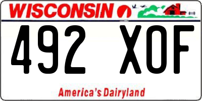 WI license plate 492XOF