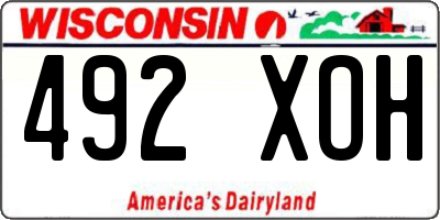 WI license plate 492XOH