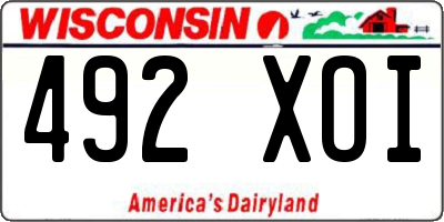 WI license plate 492XOI