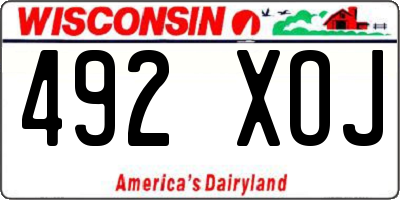 WI license plate 492XOJ
