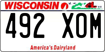 WI license plate 492XOM