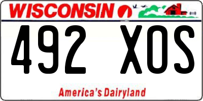 WI license plate 492XOS