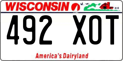 WI license plate 492XOT