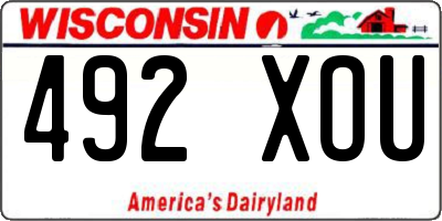 WI license plate 492XOU